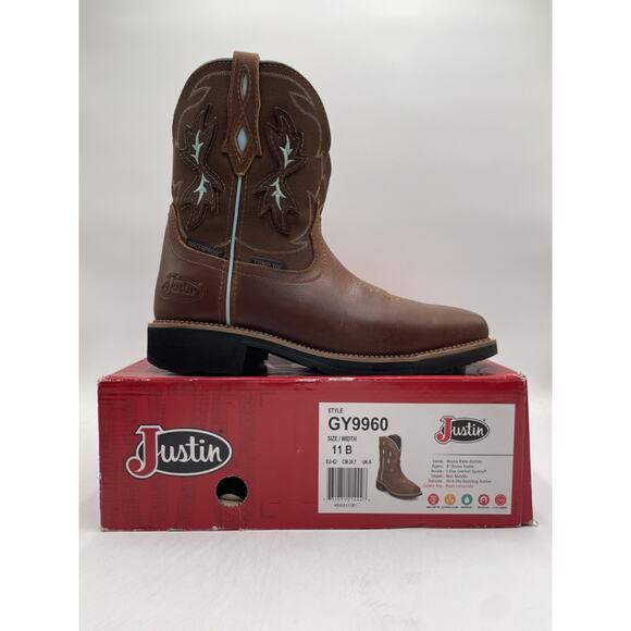 Justin GY9960 CHISEL Women's NEW Nano Composite-Toe Boot Brown US Size 11 - Picture 11 of 11